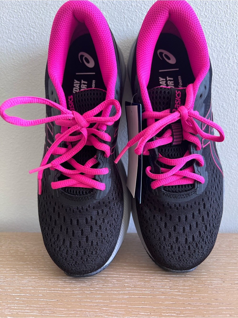 ASICS New Women's Black Running Shoes with Hot Pink Details